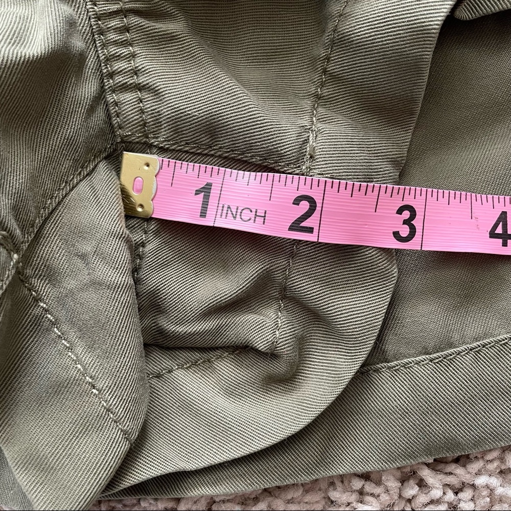 Loft Olive Green High Rise Shorts Paperbag Style Size Medium - Picture 7 of 10